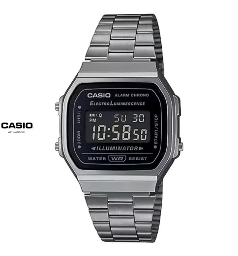 Casio A168WGG-1BDF – Đồng hồ Vintage Illuminator unisex 